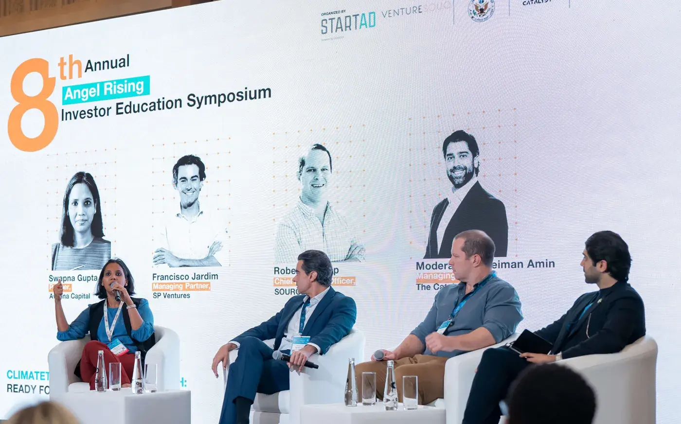 A panel at the eighth Angel Rising symposium, alongside COP28 in 2023.